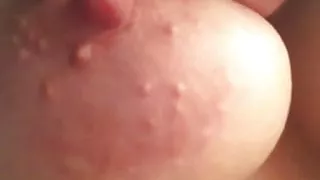 Playing with my huge areolas