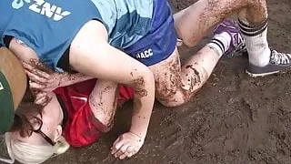 Hairy lesbian soccer player licked after training