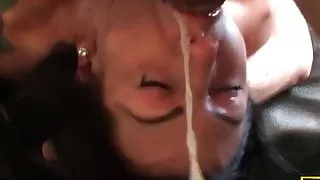 Deepthroating sub fucked hard after wrestling
