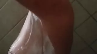 Thick MILF in shower