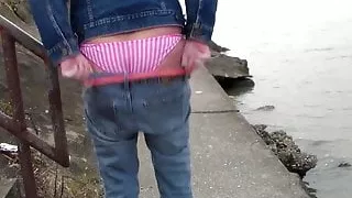 Sissy whipped on the lake