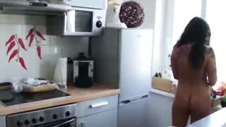 stepson Caught Step-Mom Naked in Kitchen Seduce to Fuck her