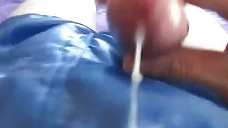 Blue satin shorts wank.
