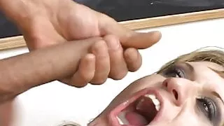 Slutty chick blows cocks hard