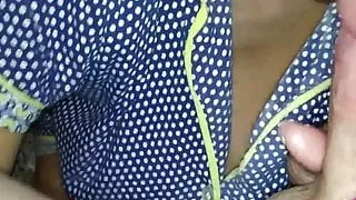 Wife sucking with mouth cum