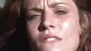 Red blonde camping girl