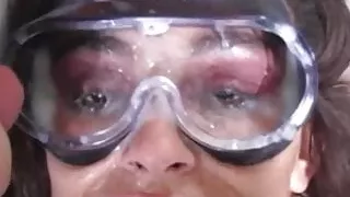 Cum catching googles bukkake