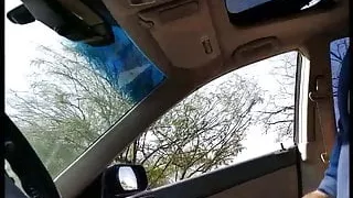 Car flash granny, too excited