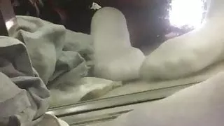 Elaine socks in mirror