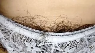 my wife very hairy in transparent white lingerie