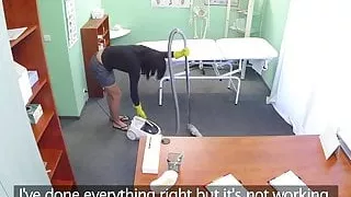 Real euro squirts while fingered by doctor