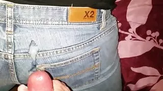 Cumshot on Express jeans