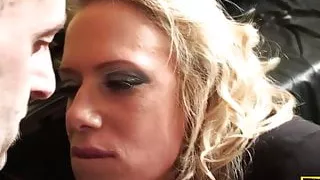 Fishnet euro dominated with facefucking