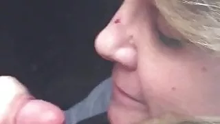 Wife sucking stranger in car