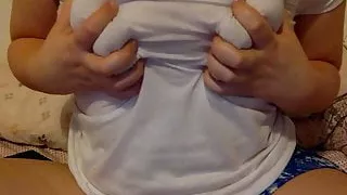 Playing with my boobs