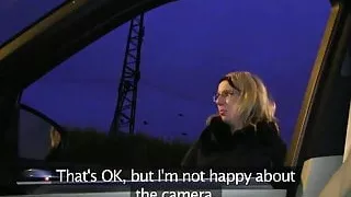 Hitchhiking eurobabe creampied in car