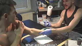 Wild sex in a tattoo studio