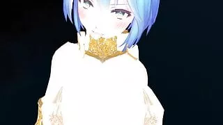 MMD Blue Hair Cutie Gaping Pussy & Ass Views POV GV00190