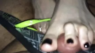 Flip flop Footjob with cumshot