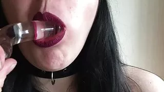 Sucking on my glass friend...