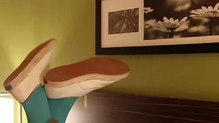 Sex shoeplay in Keds