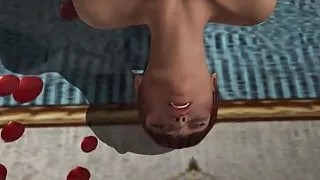 3D Brunette Gets Licked and Fucked