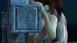 3D Babe Fucked in a Graveyard by a Zombie
