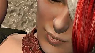 3D Babe Has Her Tits and Pussy Fucked Outdoors