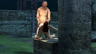Stacked 3D Hottie Fucked by a Zombie