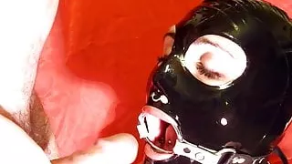 Latex mask big load cumshot ring gag 720p HD