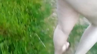 Walking about tits and dick out!