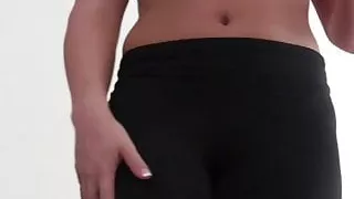 These skin tight yoga pants really hug my pussy
