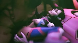 Overwatch Dva banged by Monster