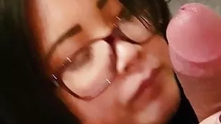 asian college friend give blowjob  in her dorm