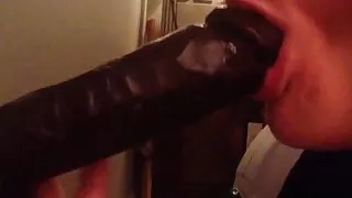 Amateur BBC dildo suck