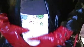 More Diaper play in my Shiny Catsuit and cumming