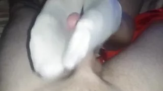 Wife Giving White Ankle Sockjob