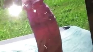 Jerking off on a cock pic