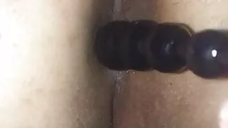 Playing with her tight asshole for the first time.