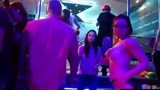 Bi pornstars fuck in the club