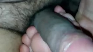 Footjob wife