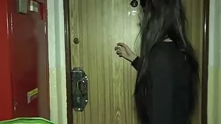 Old granny with teen girl and her boyfriend