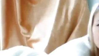 Hot Blonde Teen Striptease and Fuck