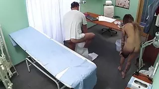 Inked euro patient fingered and pussylicked