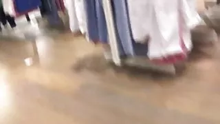 Granny in White Linen Trouser & Balck Thong