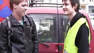 Gay dude seduces worker from street