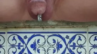 Setting in new pubic piercing