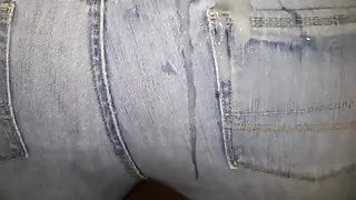 Cumshot on Milf's American Eagle jeans