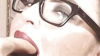 POV licking nylon hand