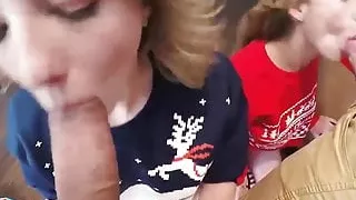 Sydney Cole and her friend enjoying two dudes fat cocks